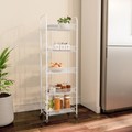 Hastings Home 5-tiered Narrow Rolling Storage with Mobile Space Saving Utility Organizer Cart for Home or Office 481344SSI